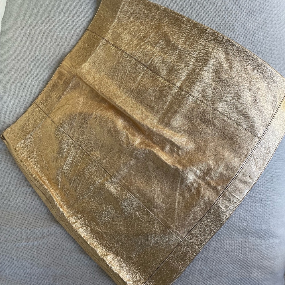 THEORY Golden Leather skirt